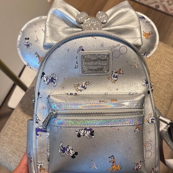 Disney Handbags - Disney Loungefly 100th Silver Set Backpack and Ears